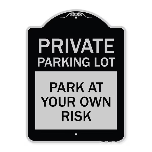 Private Parking Lot Heavy-Gauge Aluminum Architectural Sign, 24